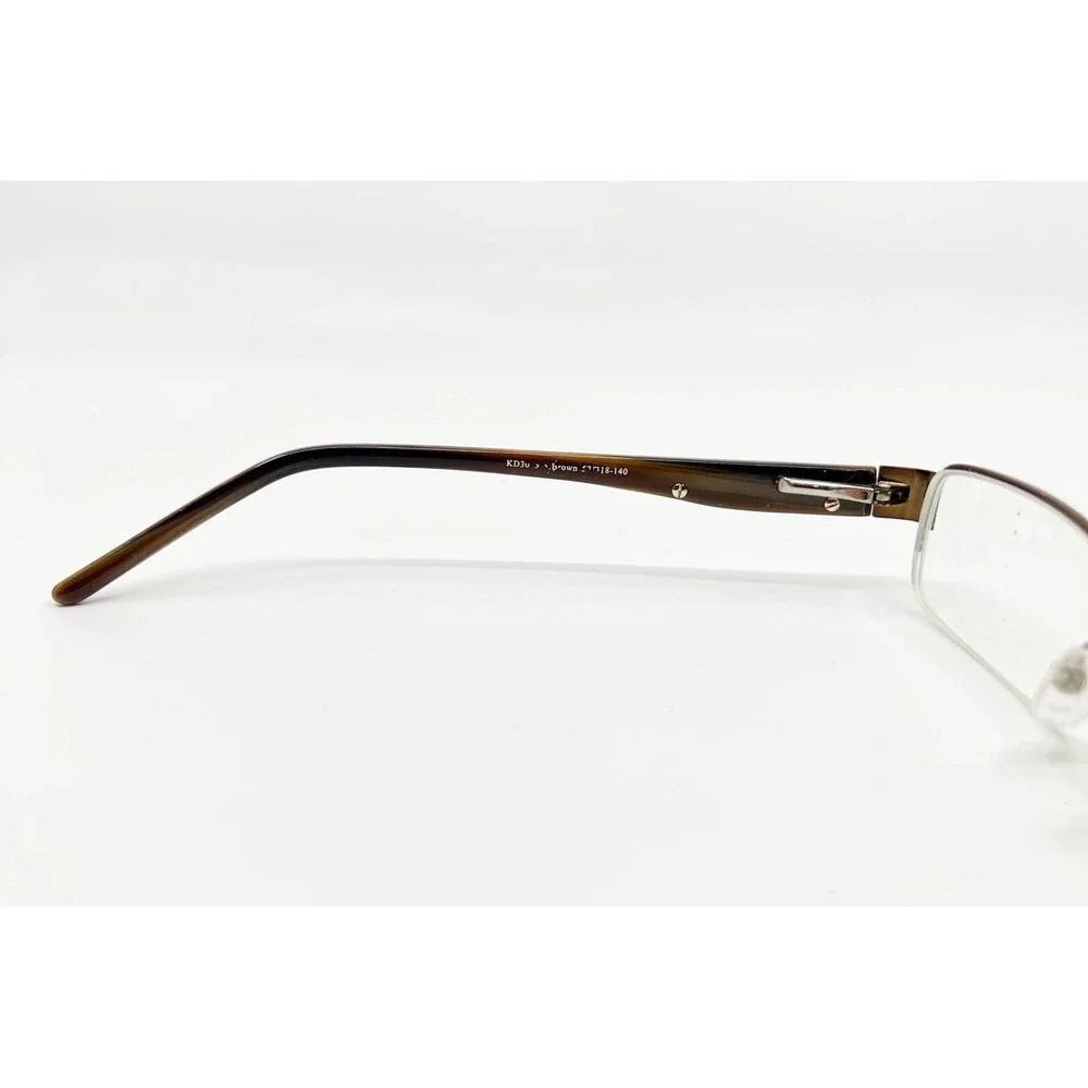 Kam Dhillon Eyeglasses Frames Brown Semi-Rimless Rectangular 52-18-140 KD30